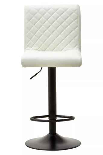 Baina High Back White Leather Effect Bar Chair
