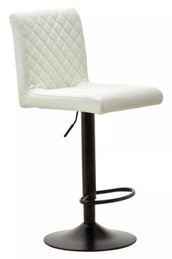 Baina High Back White Leather Effect Bar Chair