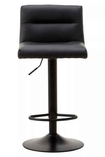 Baina Black Leather Effect Bar Stool