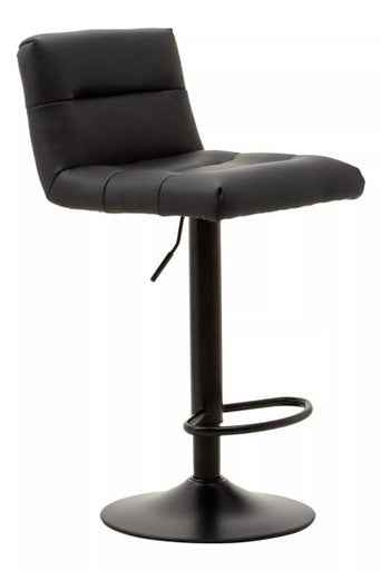 Baina Black Leather Effect Bar Stool