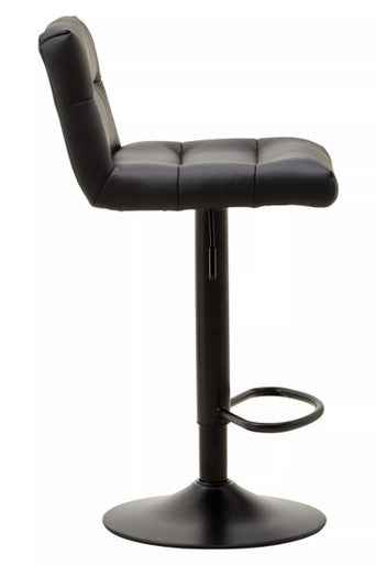 Baina Black Leather Effect Bar Stool