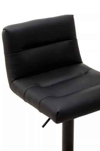 Baina Black Leather Effect Bar Stool
