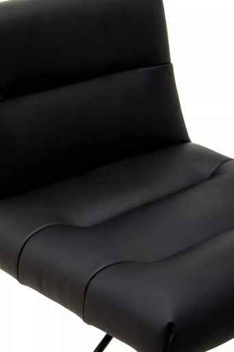 Baina Black Leather Effect Bar Stool