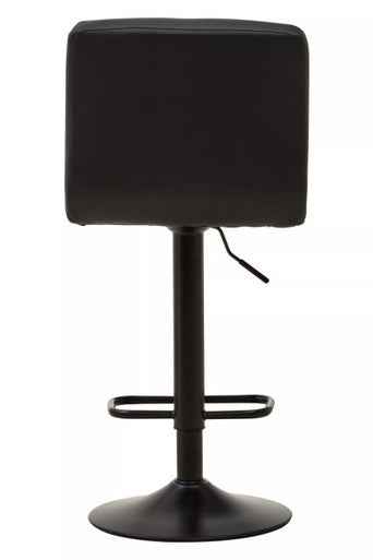 Baina Black Leather Effect Quilted Bar Stool