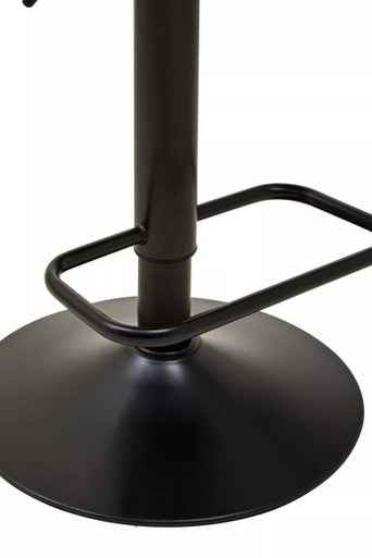 Baina Black Leather Effect Quilted Bar Stool