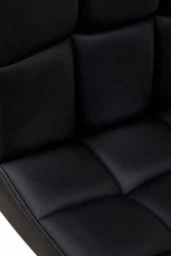 Baina Black Leather Effect Quilted Bar Stool
