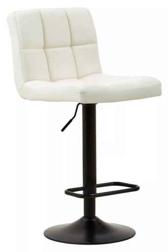Baina White Leather Effect Quilted Bar Stool