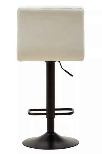 Baina White Leather Effect Quilted Bar Stool
