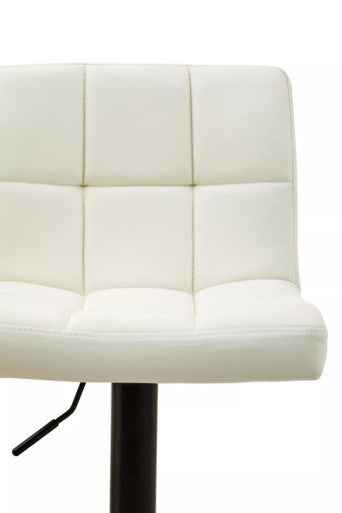 Baina White Leather Effect Quilted Bar Stool