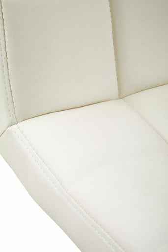Baina White Leather Effect Quilted Bar Stool