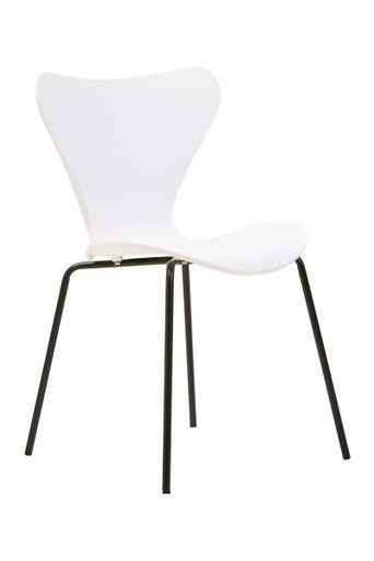 Laila Dining Chair With White Seat And Black Legs