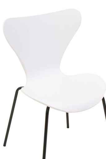 Laila Dining Chair With White Seat And Black Legs