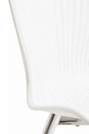 Laila Dining Chair With White Seat And Silver Chrome Legs