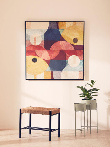 Bandar Natural Rope And Black Wood Small Bench