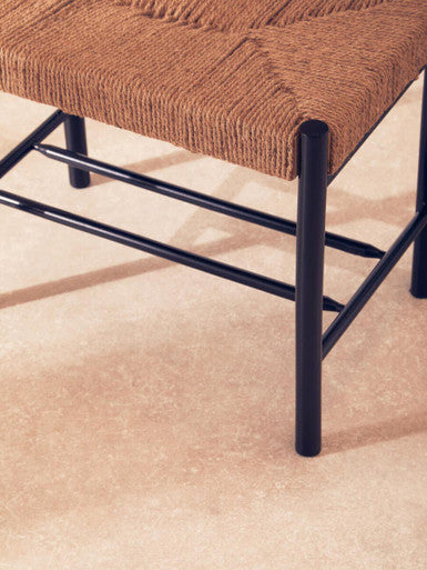 Bandar Natural Rope And Black Wood Small Bench