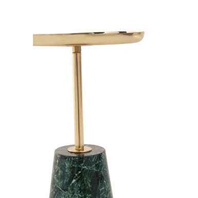 Avola Gold Side Table With Green Marble Effect Base