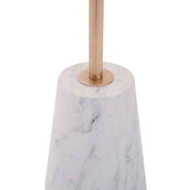 Avola Brushed Gold Side Table With White Marble Effect Base