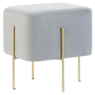 Hayes SquareÃ‚Â Grey Velvet Stool