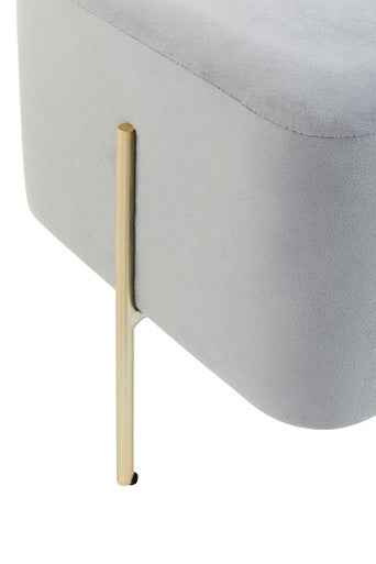 Hayes SquareÃ‚Â Grey Velvet Stool