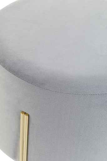 Hayes Round Grey Velvet Stool