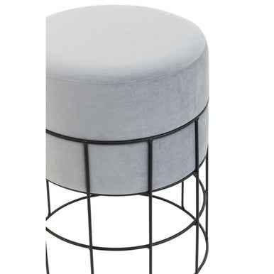 Hayes Velvet Cage Frame Stool