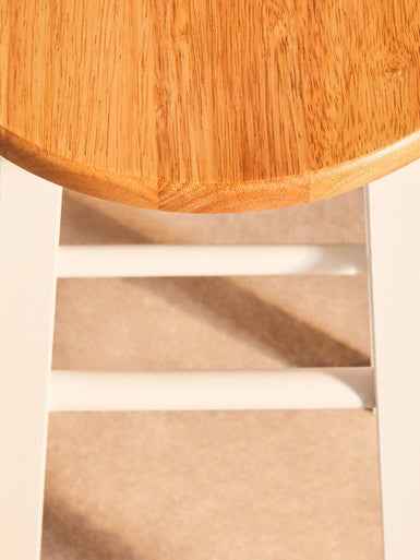 Chester White and Natural Wooden Kitchen/Bar Stool