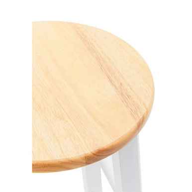 Chester White and Natural Wooden Kitchen/Bar Stool