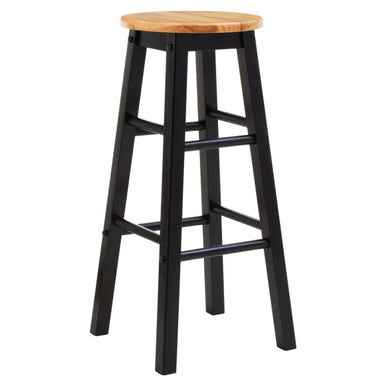 Chester Black and Natural Wooden Kitchen/Bar Stool