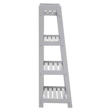 Chester Wood Four Tier Grey Shelf Unit