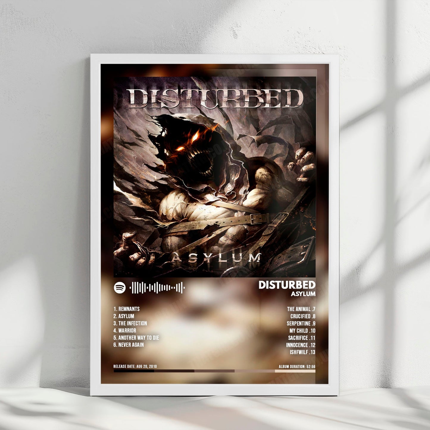 Disturbed "Asylum  " Album Cover Poster - with Complete Tracklist
