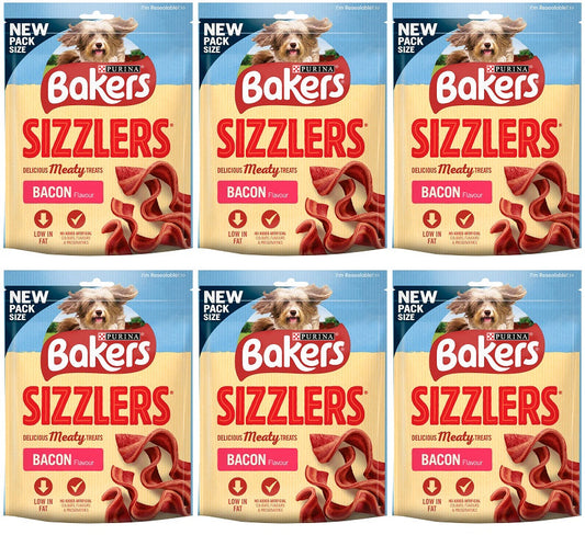 6 x Bakers Dog Treats Bacon Sizzlers 90G