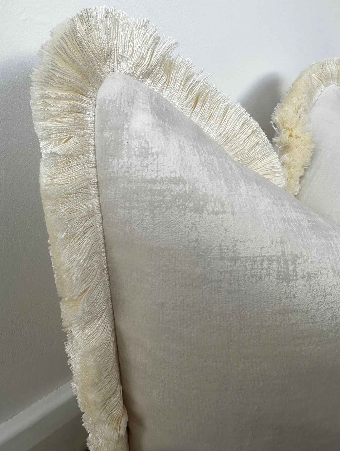 The Couture Cushion - The Fringed Ivory Dolce fringed in Ivory - Style No. 133