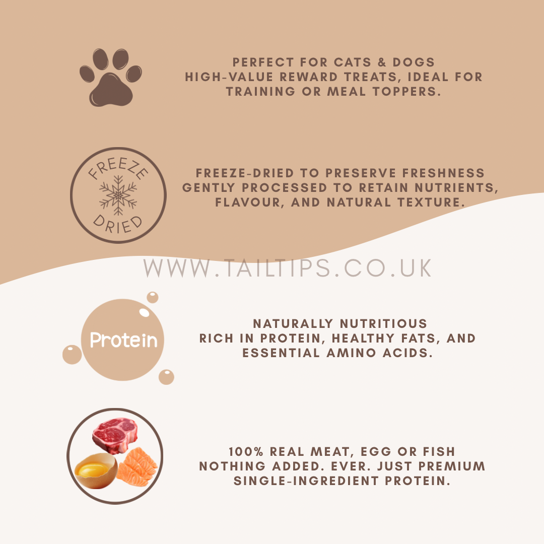 Cod Crunchies - 100% Freeze-Dried Cod Treats | Pure & Natural | Tail Tips UK | 40g pack