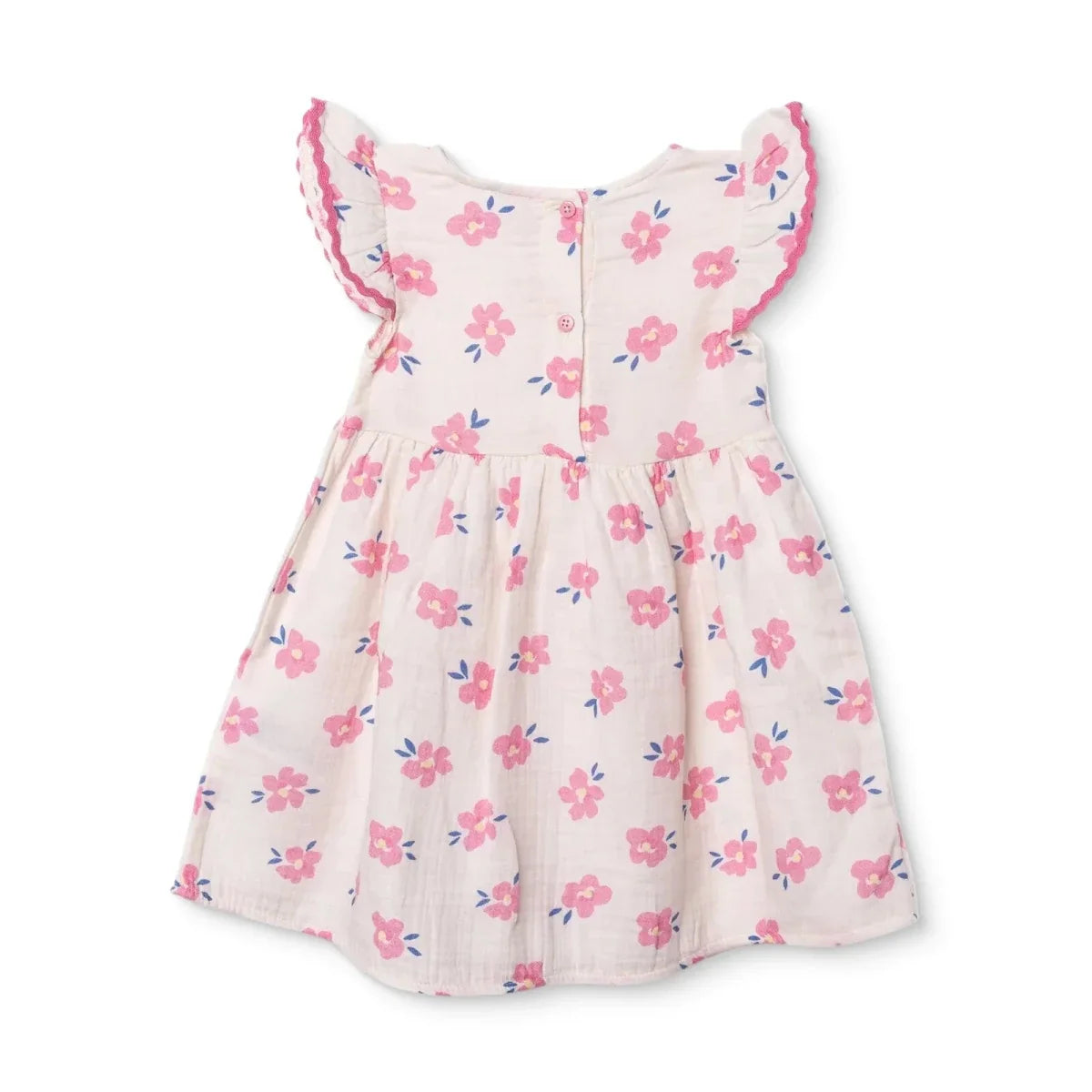 HelloBaby Floral Print Short Sleeve Cotton Baby Dress (6-9 Months to 4-5 Years)