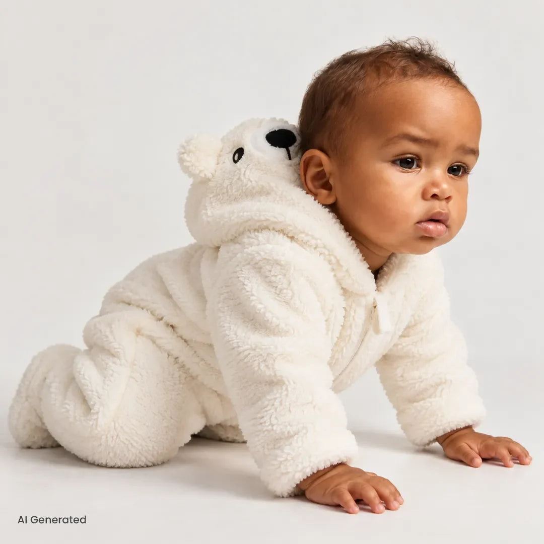 HelloBaby Soft Fleece Baby Pramsuit with Feet (3 Months to 12 Months)