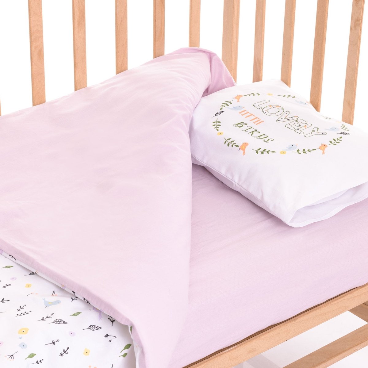 Little Dreams Little Bird Print Cot Sheet Set (70 x 120 cm)