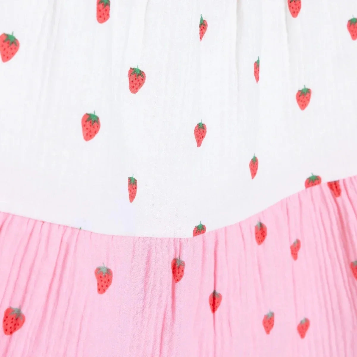 HelloBaby Strawberry Print Crew Neck Short Sleeve Baby Dress (6-9 Months to 4-5 Years)