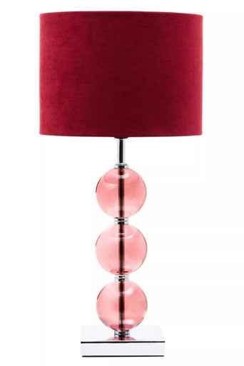 Mistro Burgundy Suede Effect Shade Table Lamp