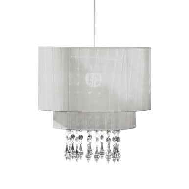 Riband Beaded Silver Voile Pendant Shade