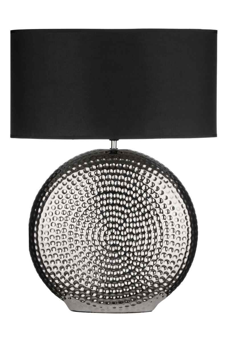 Evette Small Hammered Chrome Finish Table Lamp