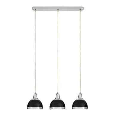 Jasper Black Shade And Chrome Pendant Light