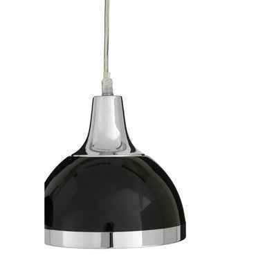 Jasper Black Shade And Chrome Pendant Light
