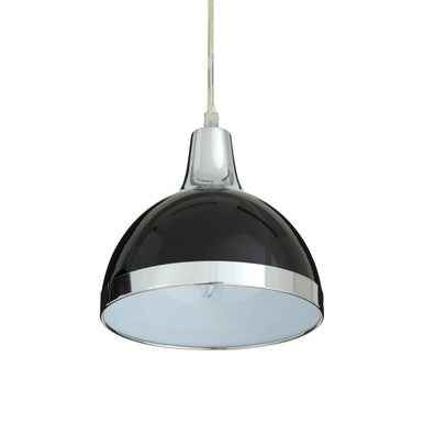 Jasper Black Shade And Chrome Pendant Light
