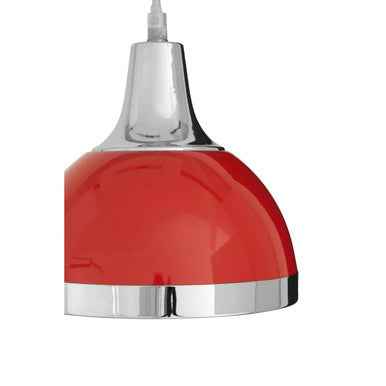 Jasper Red Shade And Chrome Pendant Light