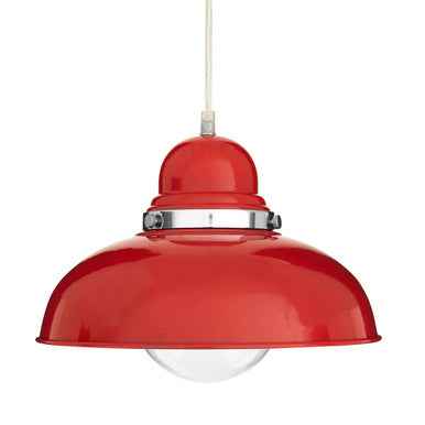 Jasper Red Finish Pendant Light With Chrome Detail