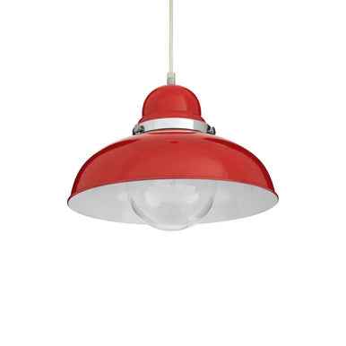Jasper Red Finish Pendant Light With Chrome Detail