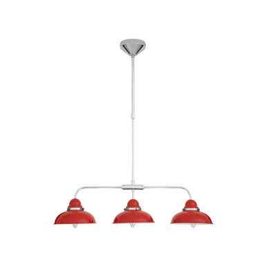 Jasper Red And Chrome 3 Light Pendant Light