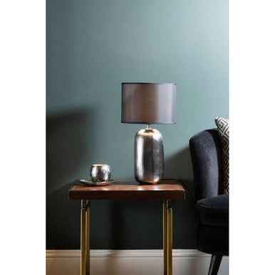 Regents Park Chrome Finish Ceramic Base Table Lamp