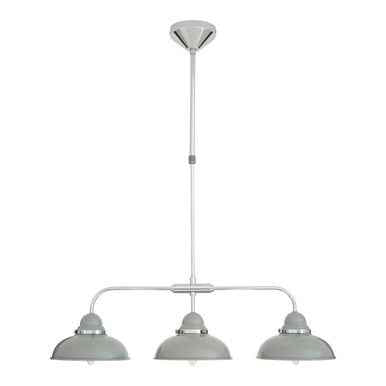 Jasper 3 Shades Light Grey And Chrome Pendant Light