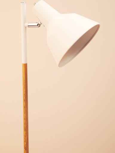 Bryant White Wood And Metal Floor Lamp